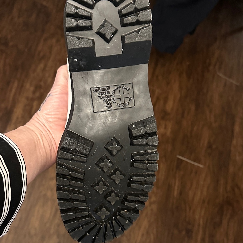 Dr. Martens White Ankle Boots with Black Accents - Picture 4 of 4